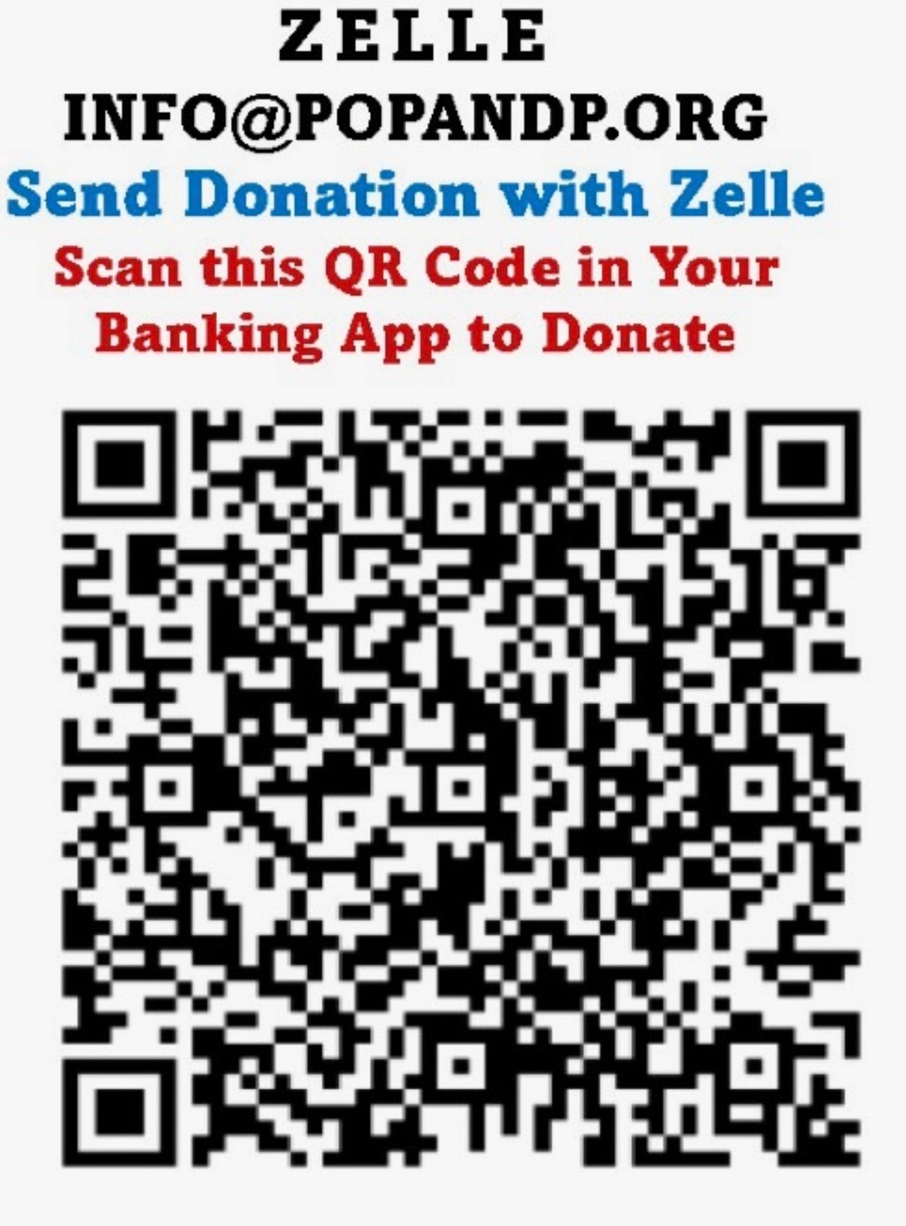 Zelle donation QR code